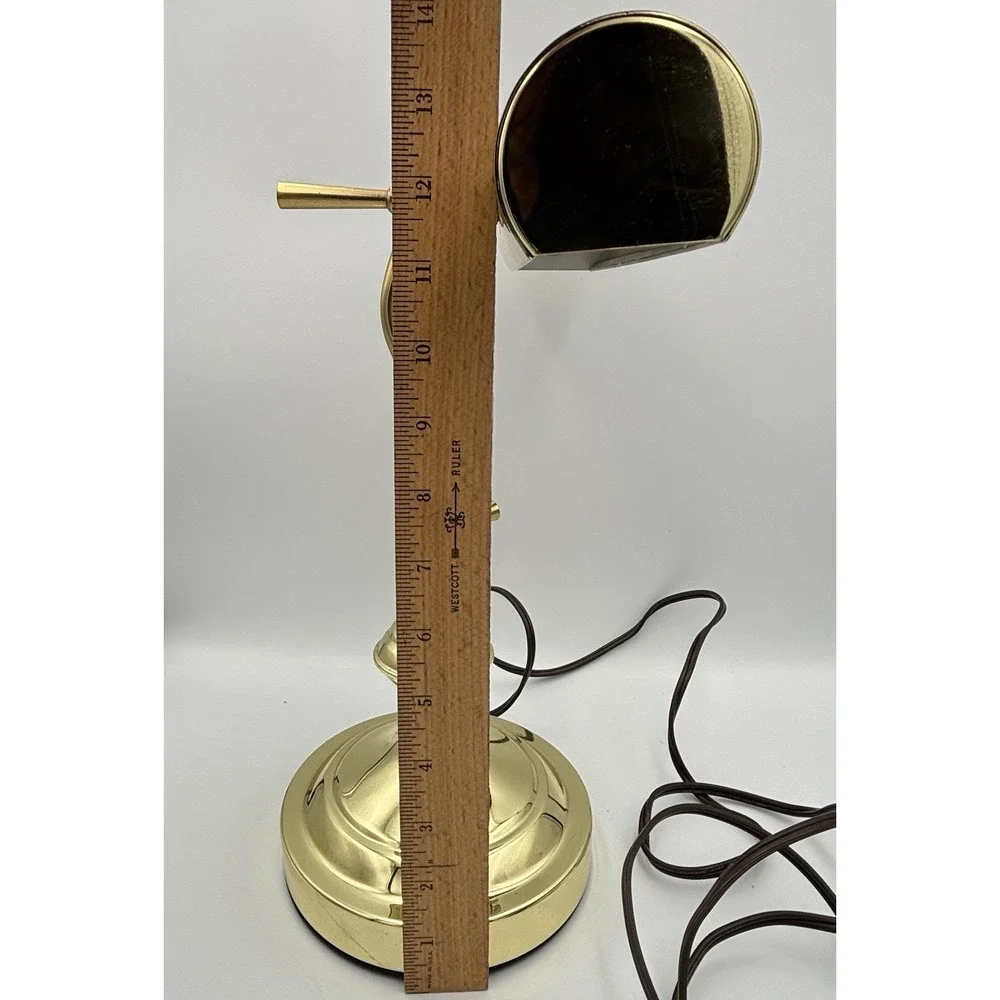 Vintage Brass Lamp Banker Piano Desk Adjustable W/ Bulb UL Listed